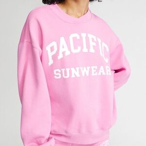 Pacsun Pacific Sunwear Oversized Pink Crewneck Sweatshirt
